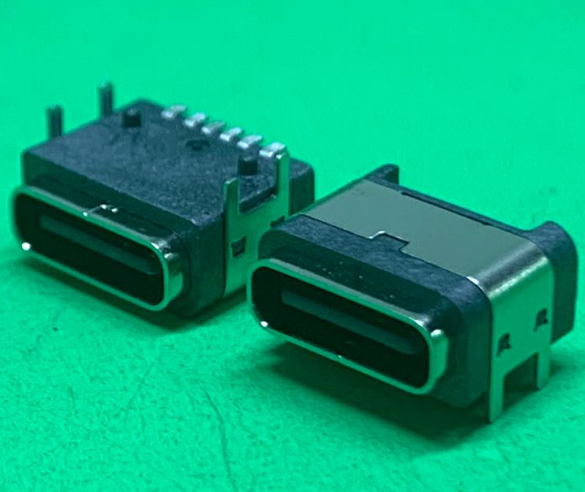 TYPE C防水母座 USB3.1防水连接器 四脚DIP 6PIN后贴片SMT