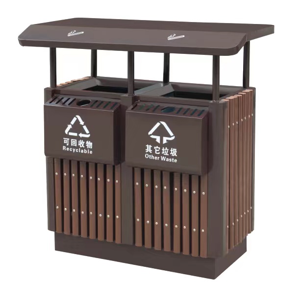 景区垃圾桶 户外景区垃圾箱 复古不锈钢景区垃圾桶 室外公园分类铁箱子