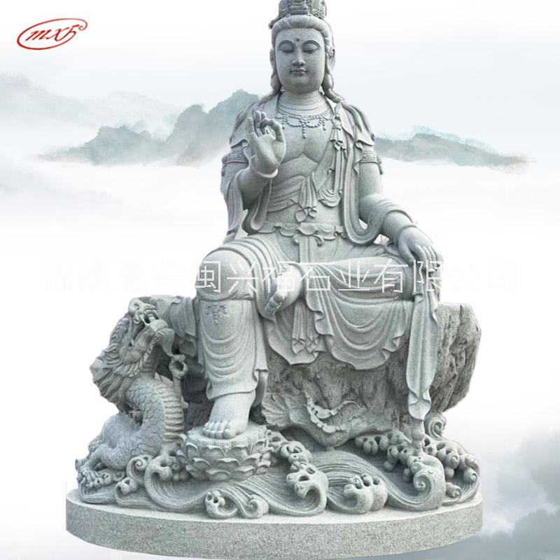 厂家石雕坐兽观音佛像大型观音菩萨地藏王寺院户外雕像摆件图片