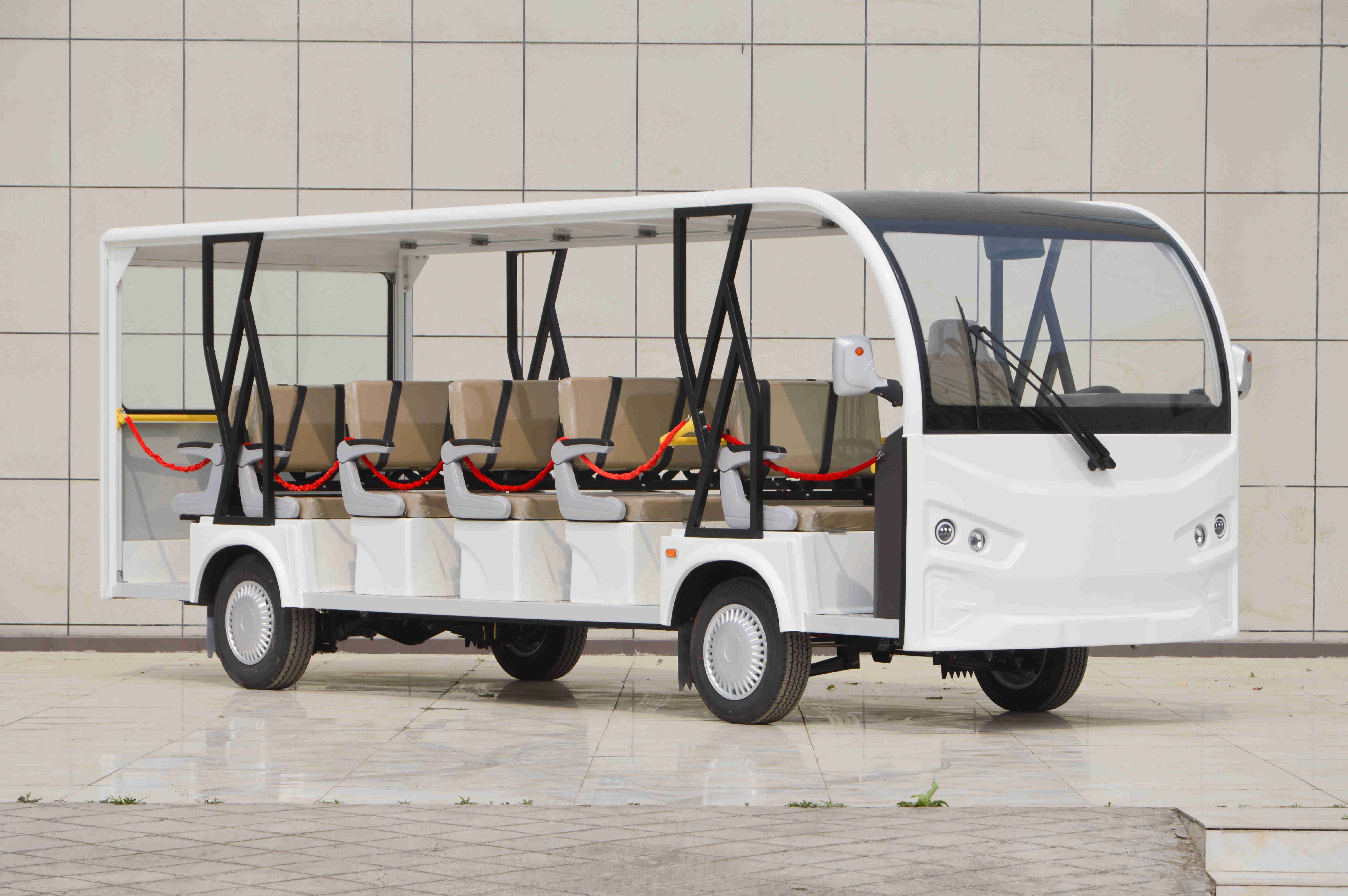 景区旅游使用的23座电动观光车，品堰特种车定制化生产