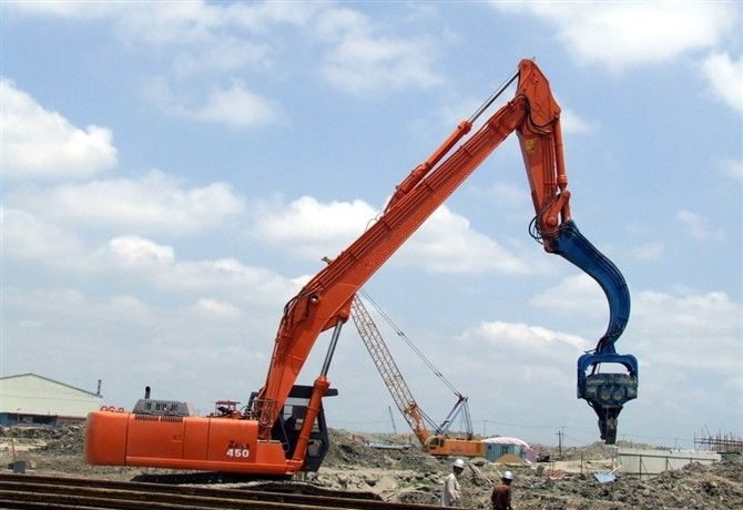 广州市石家庄SH420挖掘机打桩臂改装便利厂家
