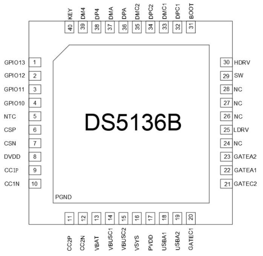 DS5136B单串移动电源+EPP/MPP无线充方案